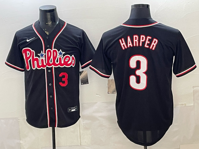 Men 2026 Philadelphia Phillies #3 Harper black Game Nike MLB Jersey 051803